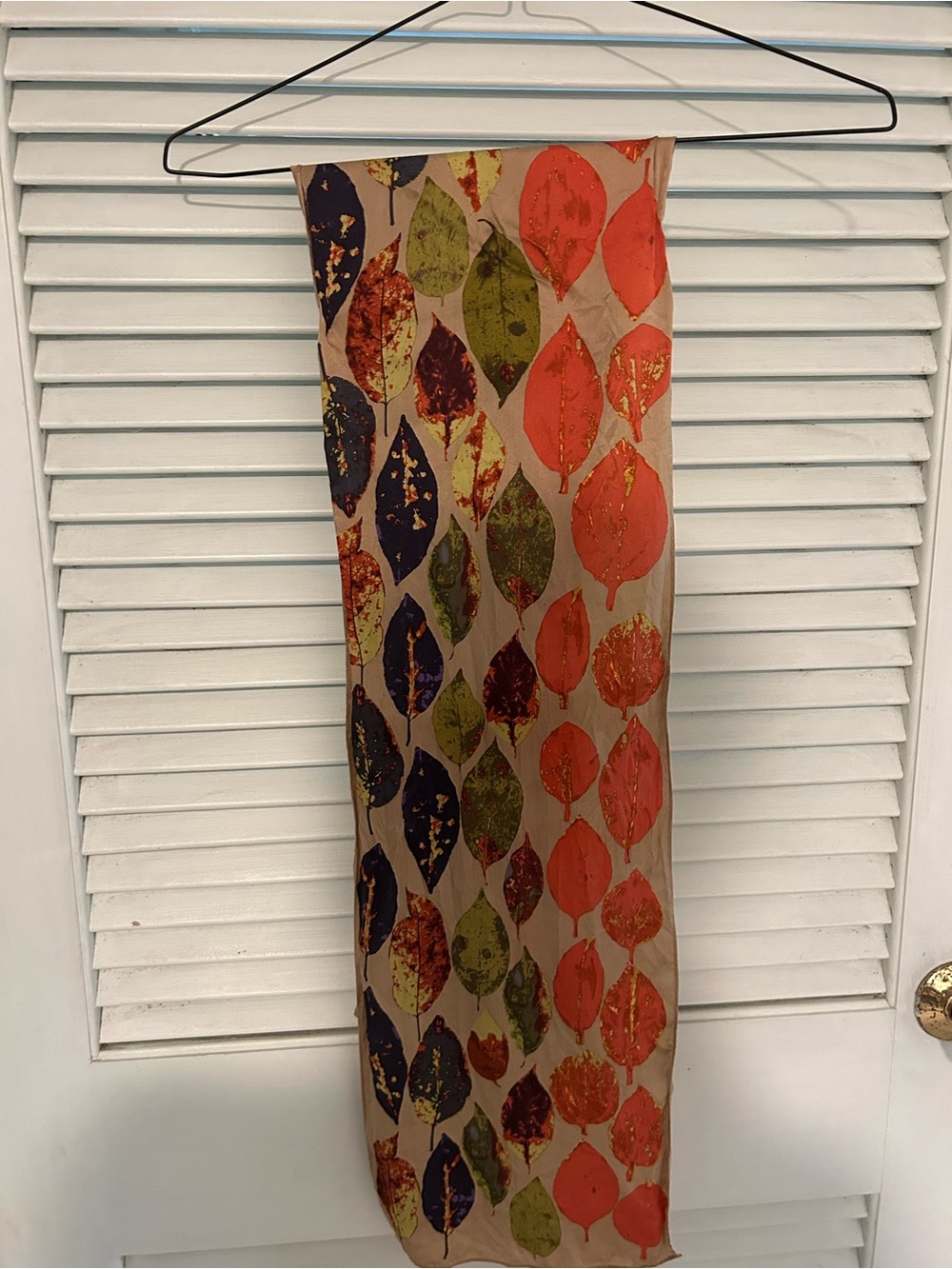 ECHO silk scarf leaf print
